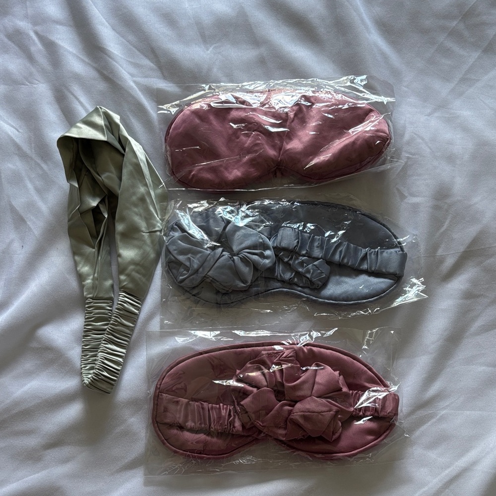 Satin Sleep Mask/Scrunchie Sets + Headband